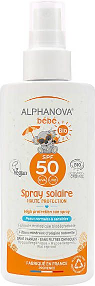 Alphanova Sun BIO SPF 50 Hypoallergeen Zonnebrand Spray Baby