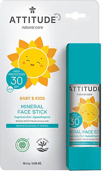 Attitude Baby & Kids 100% Mineral Face Stick SPF 30 Parfumvrij
