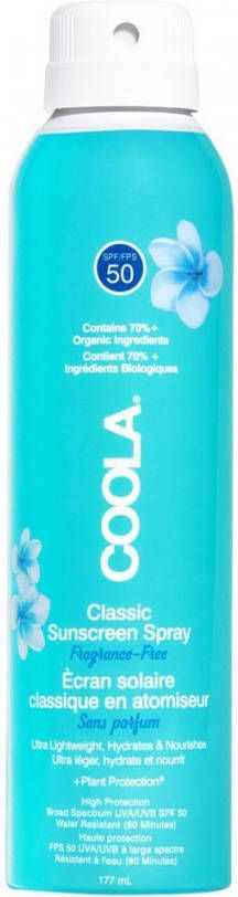 Coola Classic Body Organic Sunscreen Spray SPF50 Fragrance Free zonnebrand