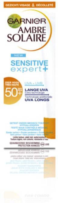 Garnier 6x Ambre Solaire Sensitive Expert+ SPF 50+ Gezicht Zonnebrandcréme 50 ml