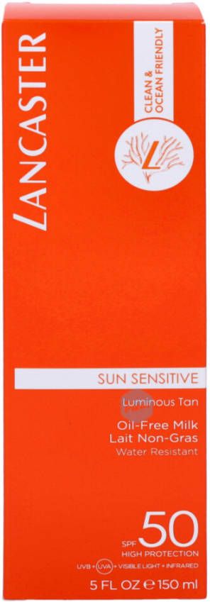 Lancaster Sun Sensitive Oil Free Milk SPF50 zonnebrandcrè, me