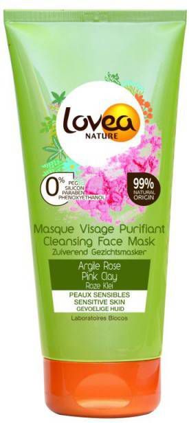 Lovea 12x Gezichtsmasker Roze Klei Voor Gevoelige Huid 75 ml