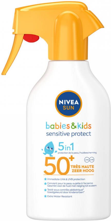 Nivea Sun Babies & Kids Protect & Sensitive Spray Factor Spf50+ Zonnebrand Handspray 270ml