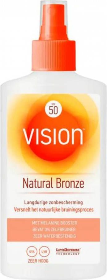 Vision 6x Zonnebrand Spray Natural Bronze Factor 50 185 ml