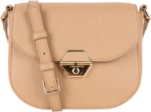 Lancaster Delphin 527 50 lederen flap zak , Beige, Dames