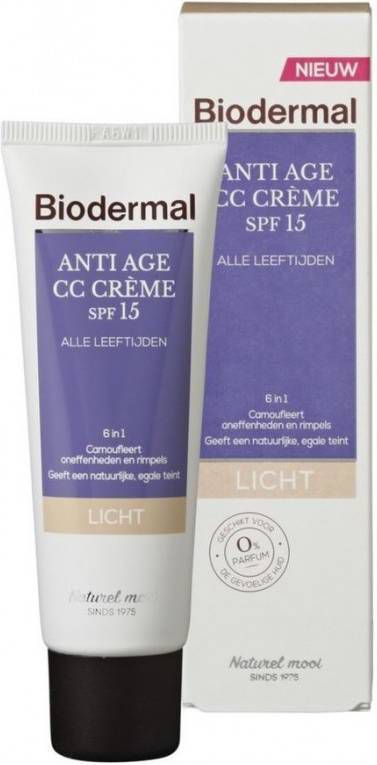Biodermal Anti Age CC Lichte huid Camouflerende Creme SPF15 50ml