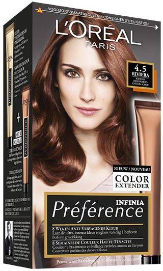 L'Oréal 3x Preference Haarkleuring 4.5 Riviera Mahonie Middenbruin