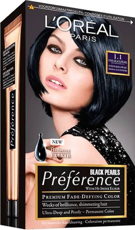 Loreal L&apos, Oreal Paris Préférence Haarverf 1.1 Cool Black Pearl
